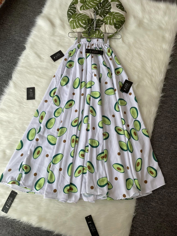 Avocado Printed skirt