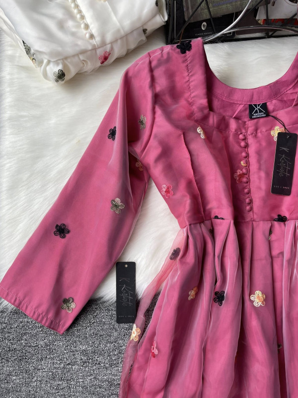 kurtiistic premium organza Emboidered ‘ROSE BLOOM GOWN
