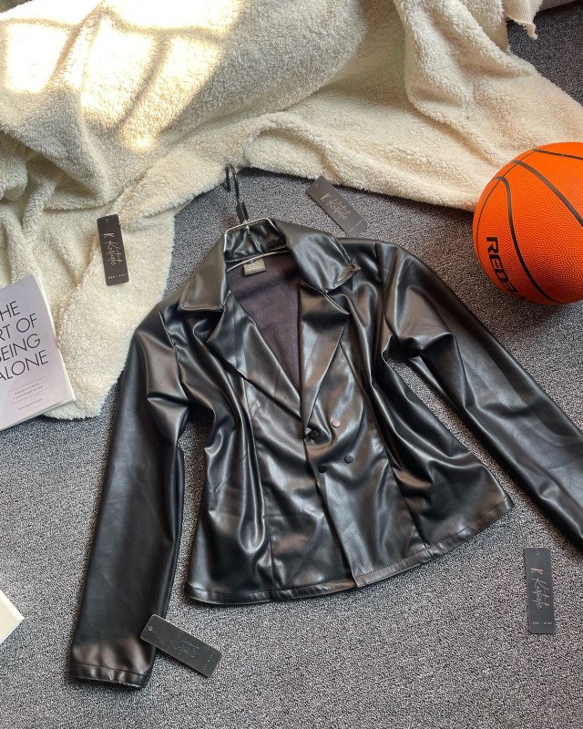 premium LEATHER COLLECTION (Pu) | crop jacket & skirt ( pu leather )