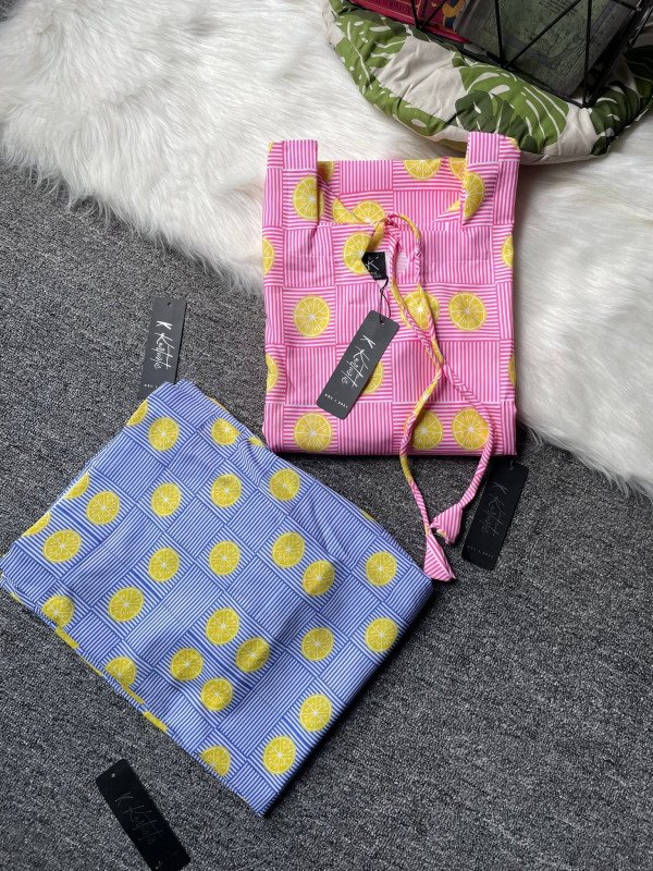 PINK LEMON PRINT KURTI & FARSHI SHALWAR SET