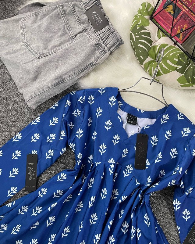 Premium Tops with Jeans - Royal Blue